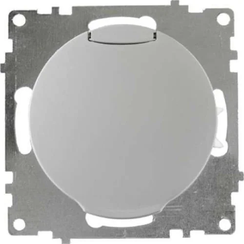 Розетка 1-м СП Florence 16А IP20 с заземл. винтов. контакты с крышкой механизм сер. (1E10501302) One